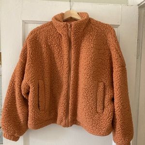 Urban Outfitters cropped teddy jacket